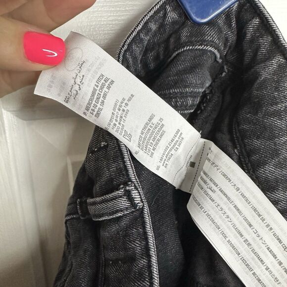 Abercrombie & Fitch Curve Love The Mom High Rise Jeans Black Size 26 2 - Picture 11 of 12